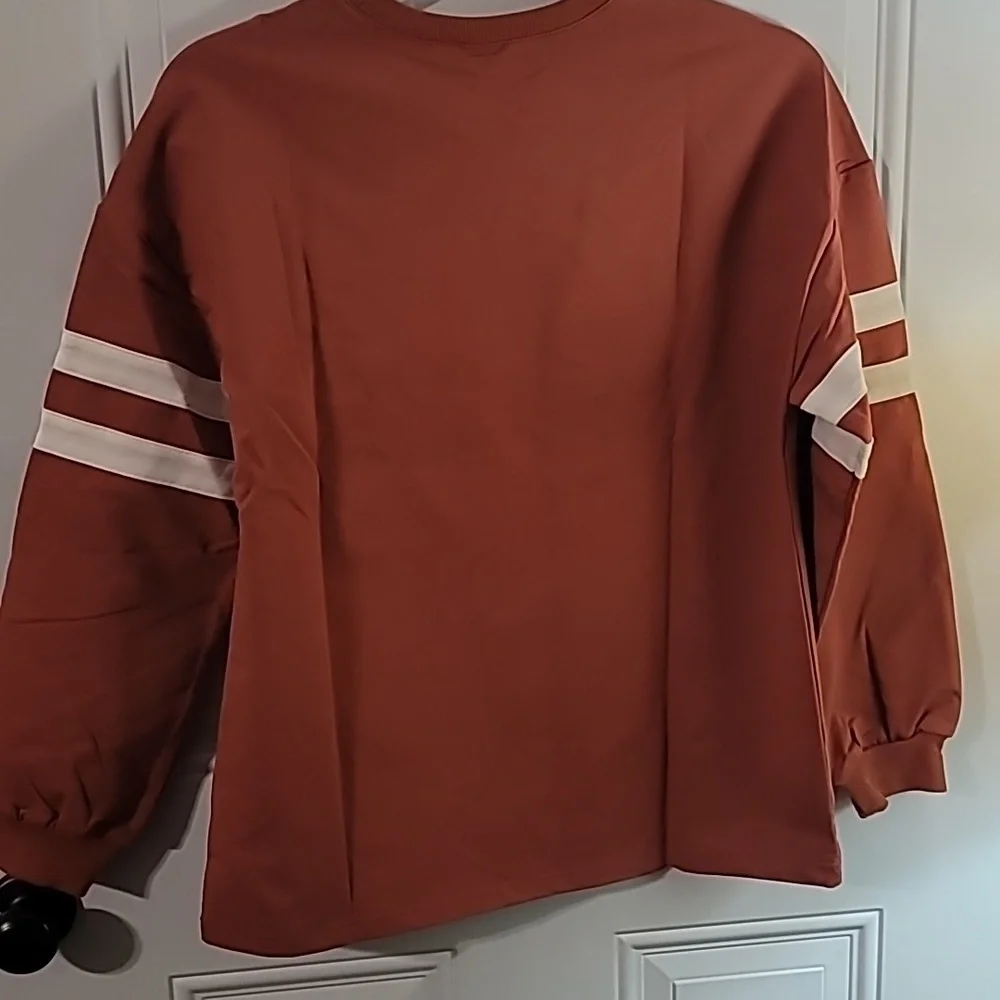 Striped Rust Sweatshirt - Picture 8 of 9